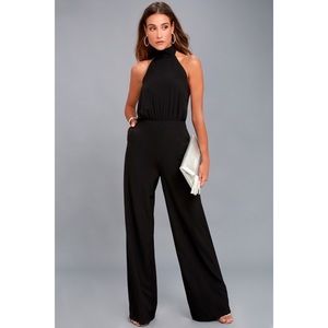 Lulus Moment for Life Black Halter Jumpsuit